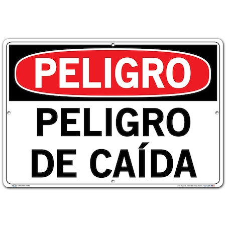 Vestil Aluminum Sign, 12-1/2" Height, 18-1/2" Width, Aluminum, Rectangle, Spanish SI-D-63-D-AL-063-S
